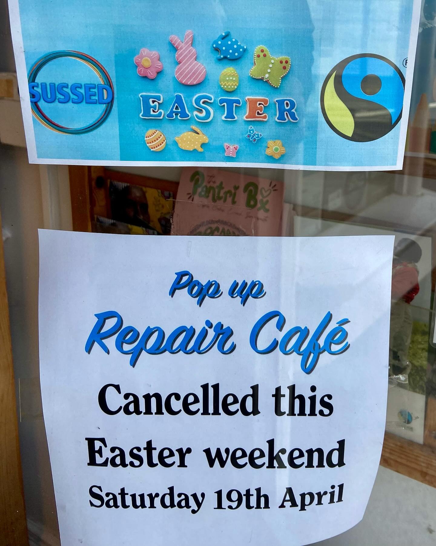 The repair café is cancelled for the Easter weekend