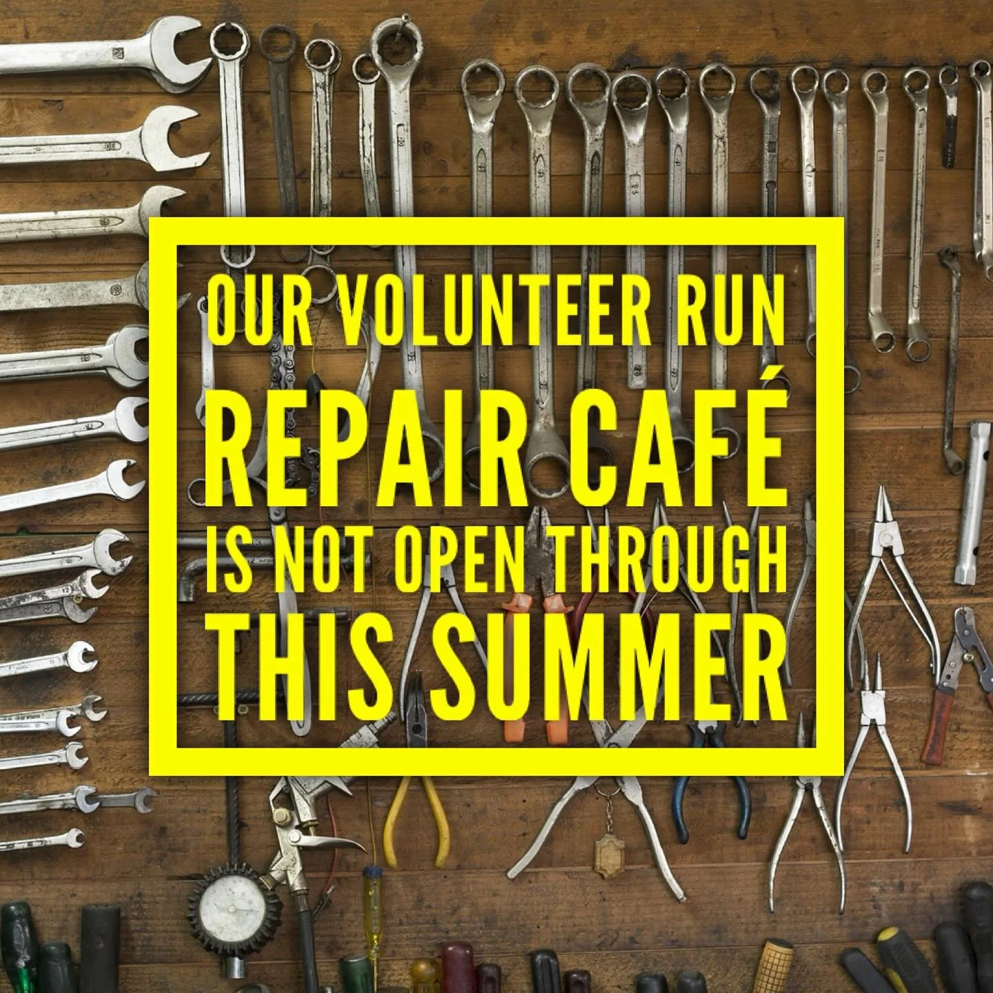 Unfortunately, our volunteer run repair café will not be running this summer. Please keep an eye out for notifications of when we return.