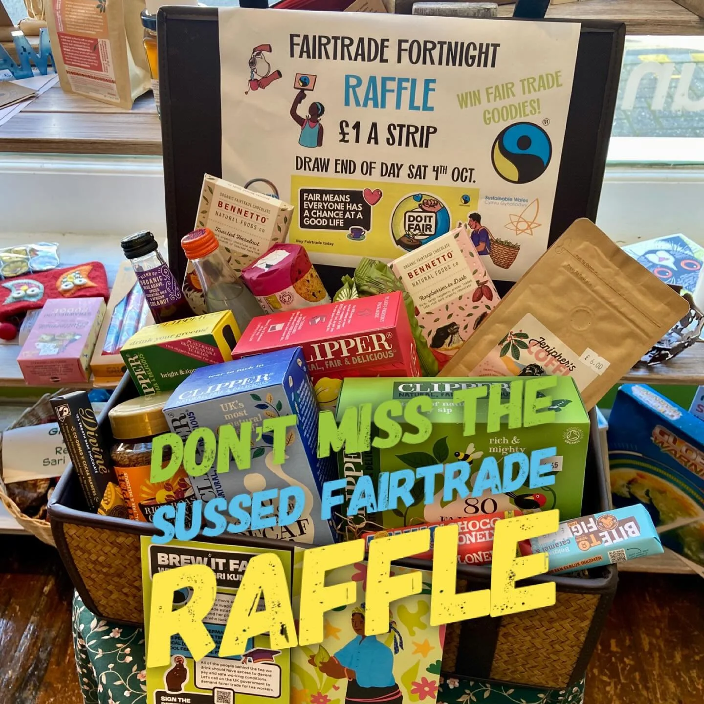 Grab a ticket before the draw at the end of Saturday #fairtradefortnight