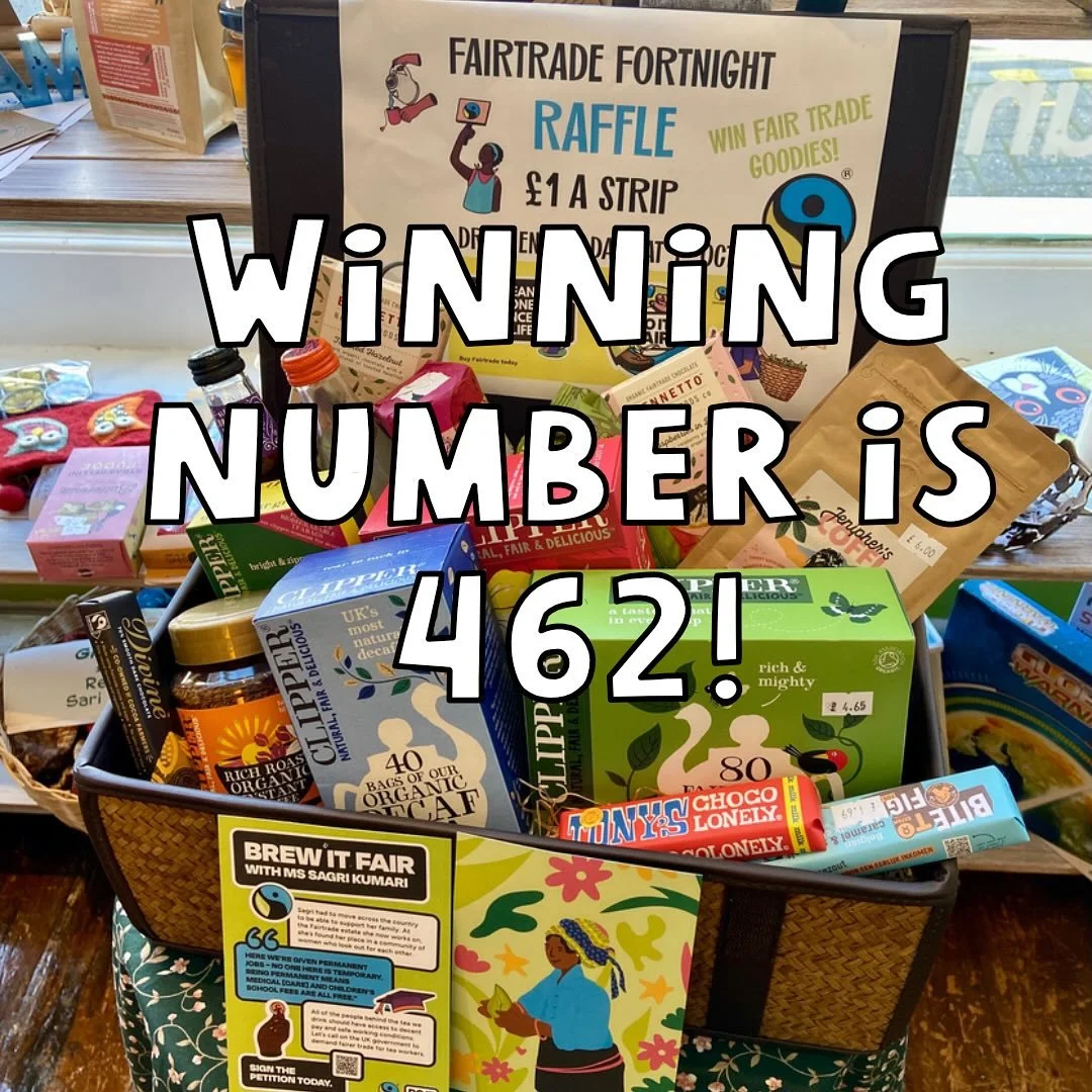 Thanks to everyone who joined in! The winning number was drawn - 462. The lucky winner has been notified. #fairtradefortnight