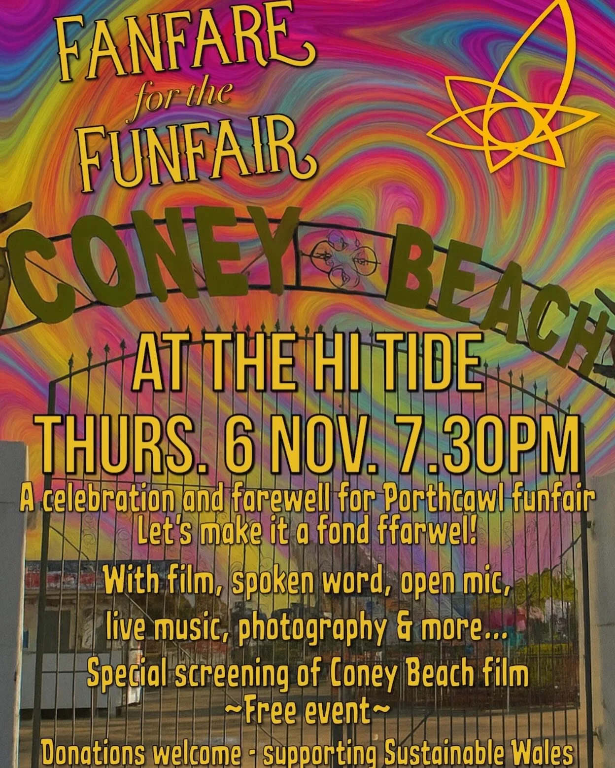 Fanfare for the Funfair at the Hi Tide fundraising for Sustainable Wales #porthcawl #coney