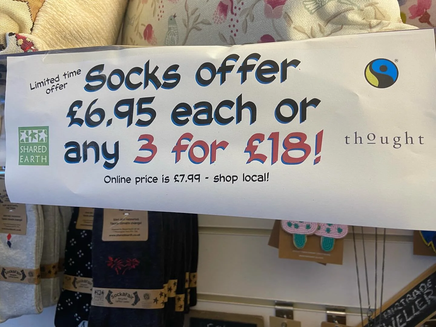 Special offer pick any three &pound;6.95 socks for &pound;18 #save #ethicalfashion