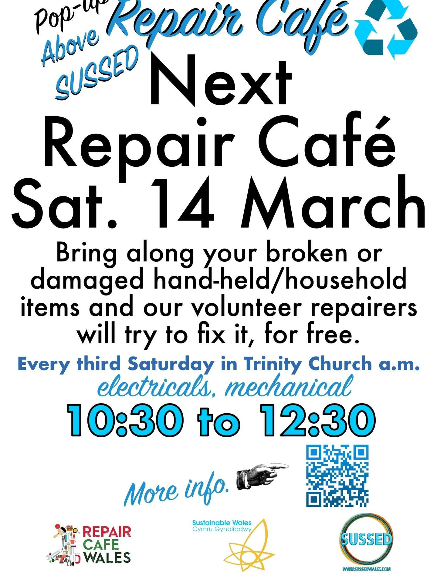 Repair caf&eacute; today, Saturday, the 14th of March above SUSSED