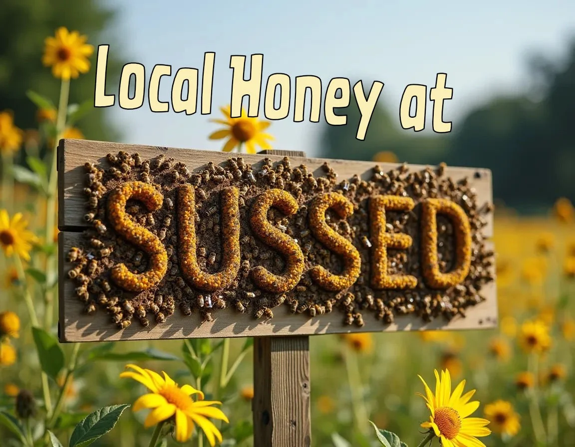SUSSED sign bees Local honey.jpg