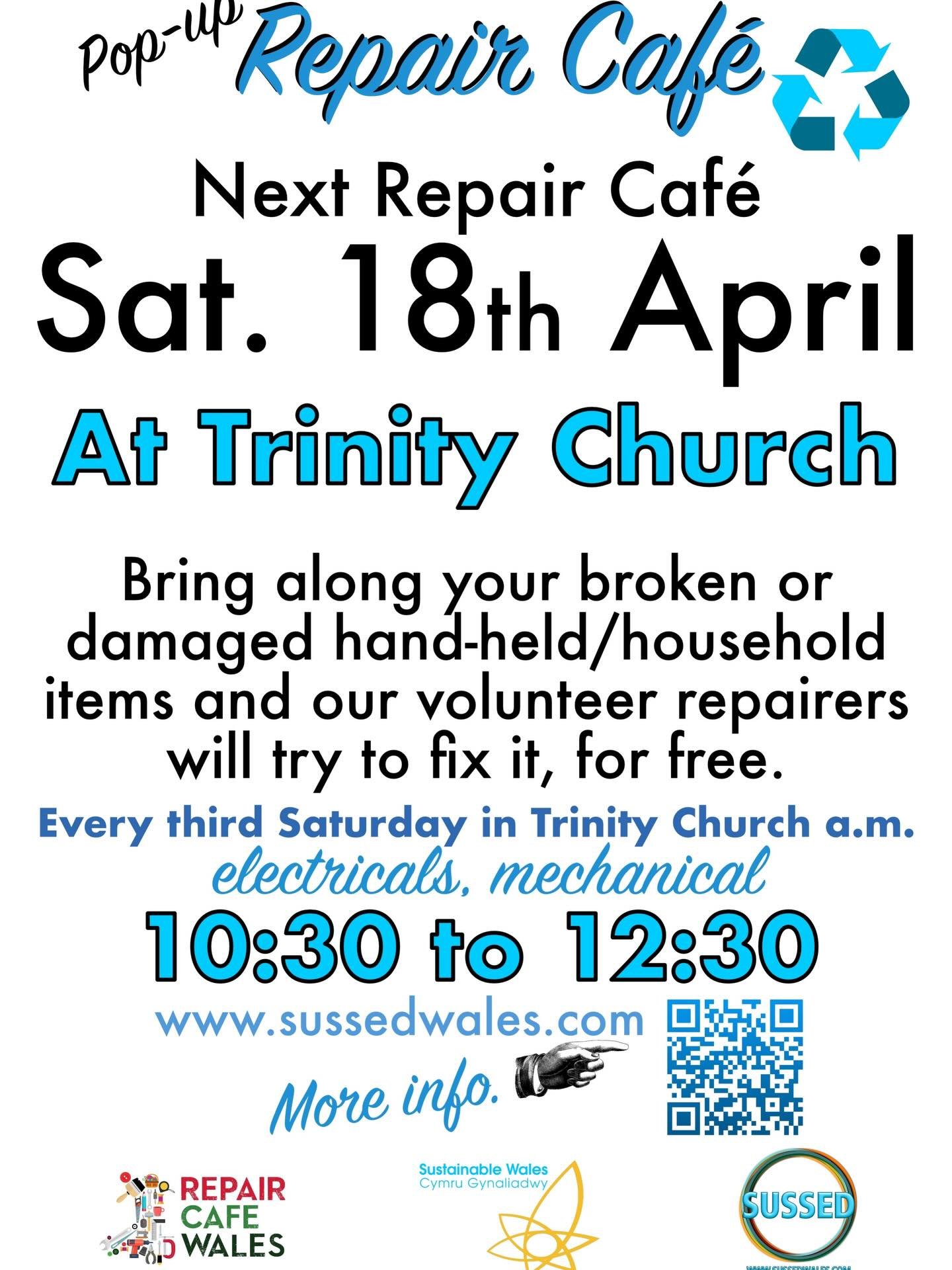This Saturday the repair caf&eacute; is at Trinity Church Porthcawl