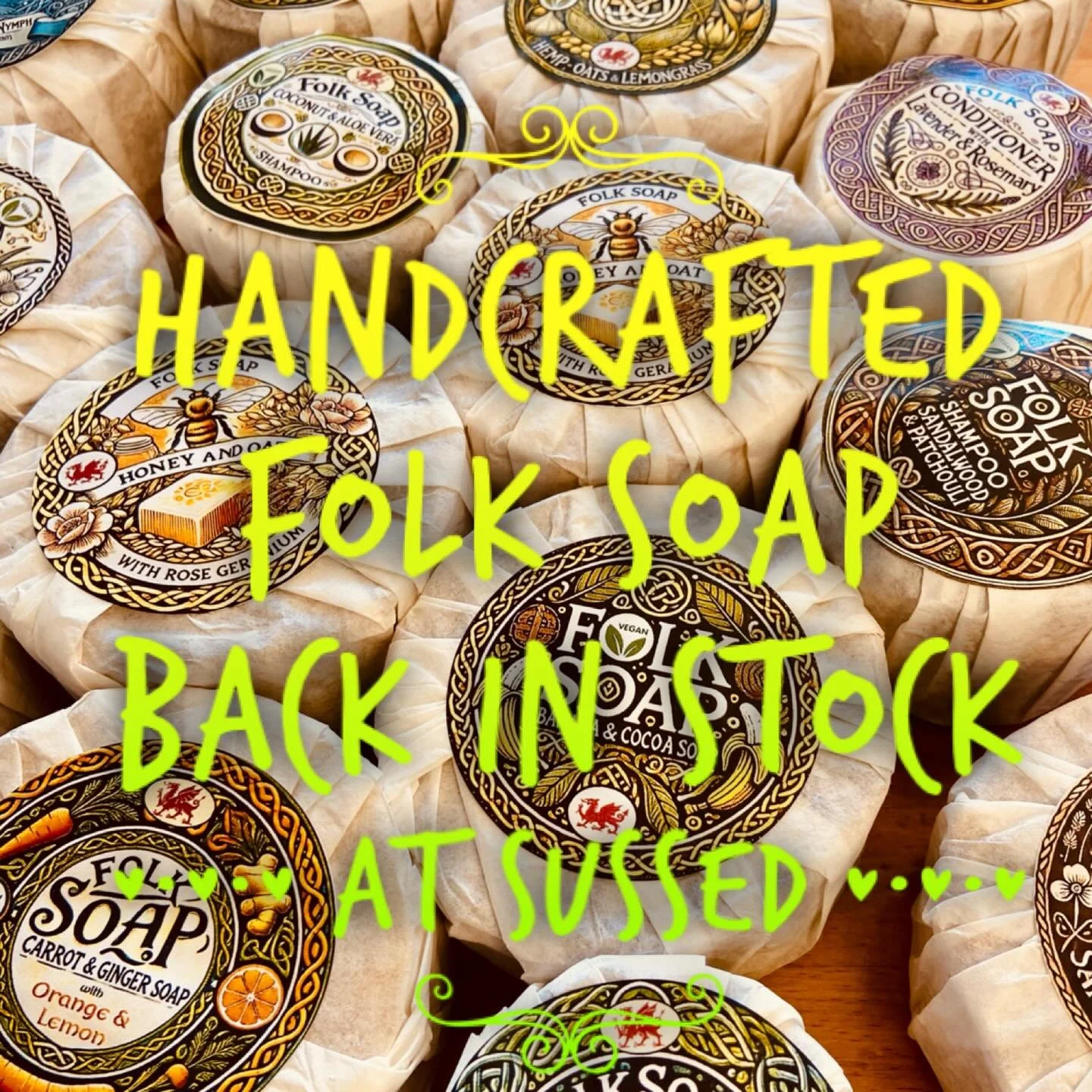 Locally handmade Folk Soap back in stock!