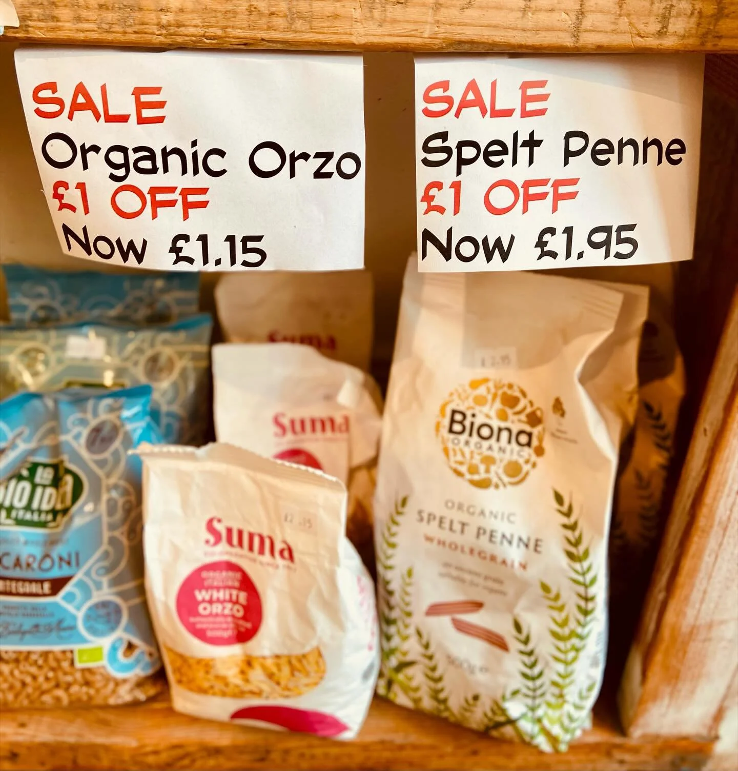 Organic pasta offer