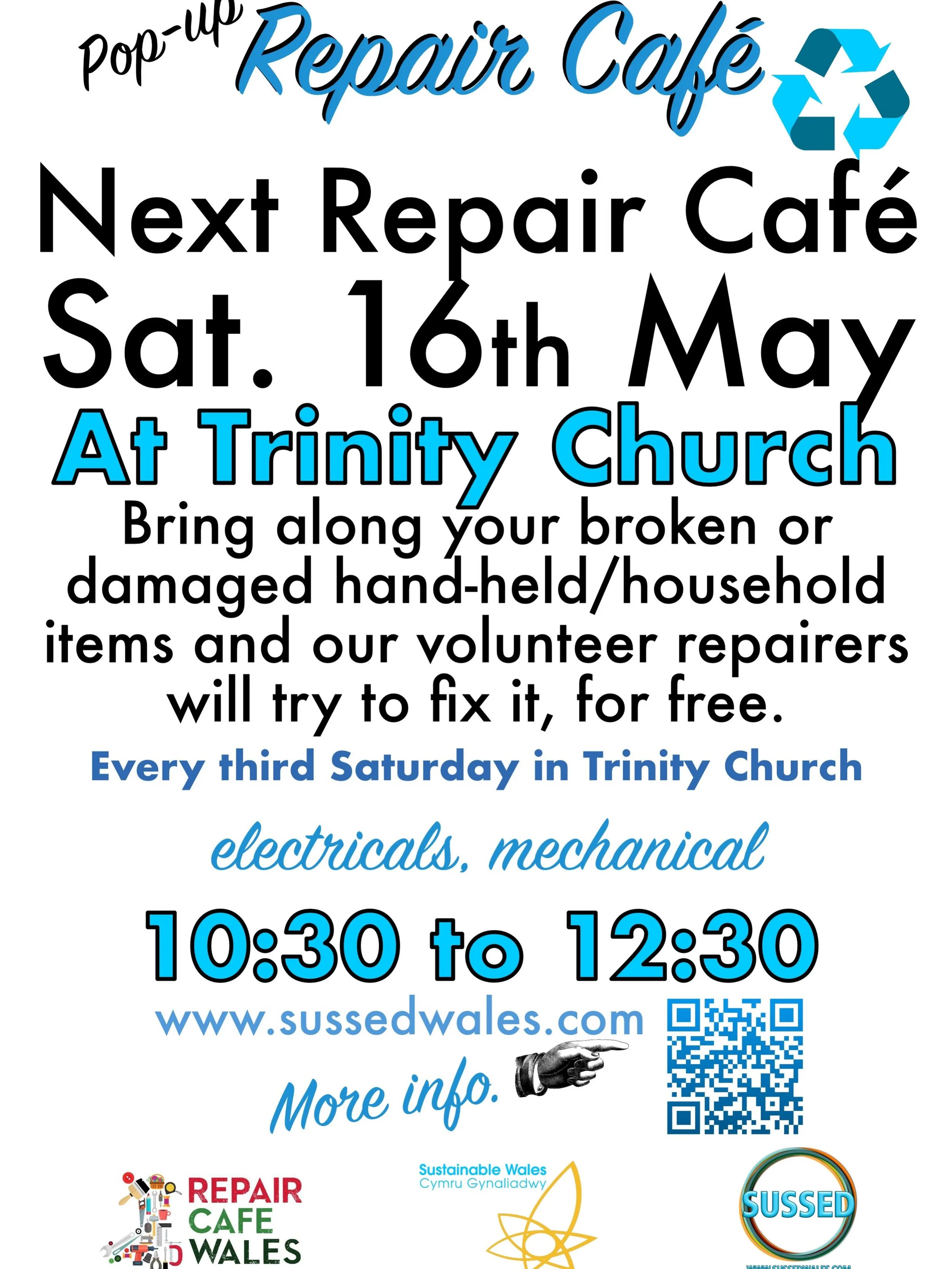 The next repair caf&eacute; is at Trinity Church Porthcawl