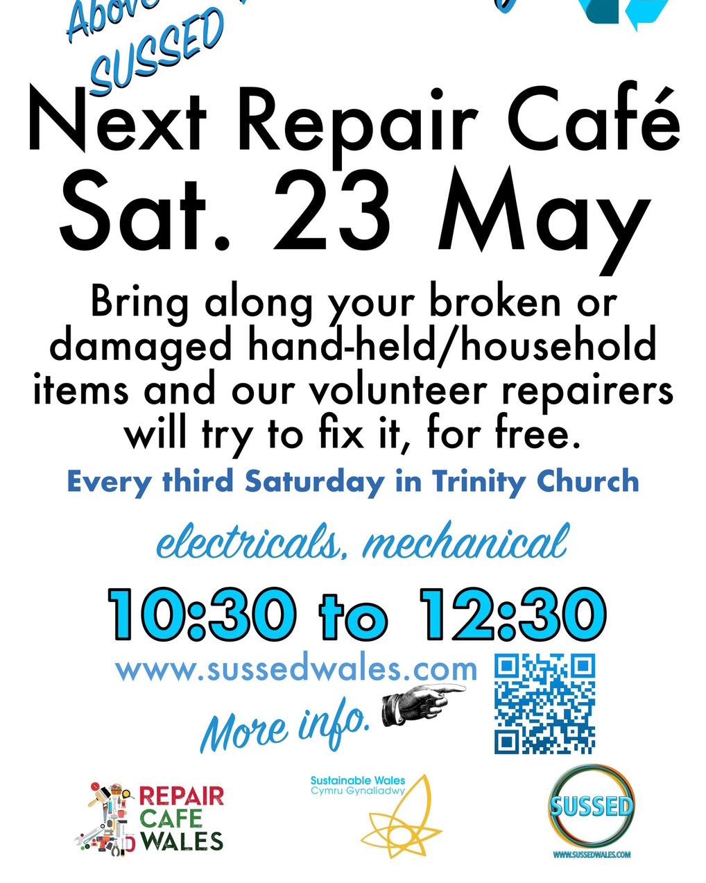 Repair Caf&eacute; today above SUSSED from 10:30