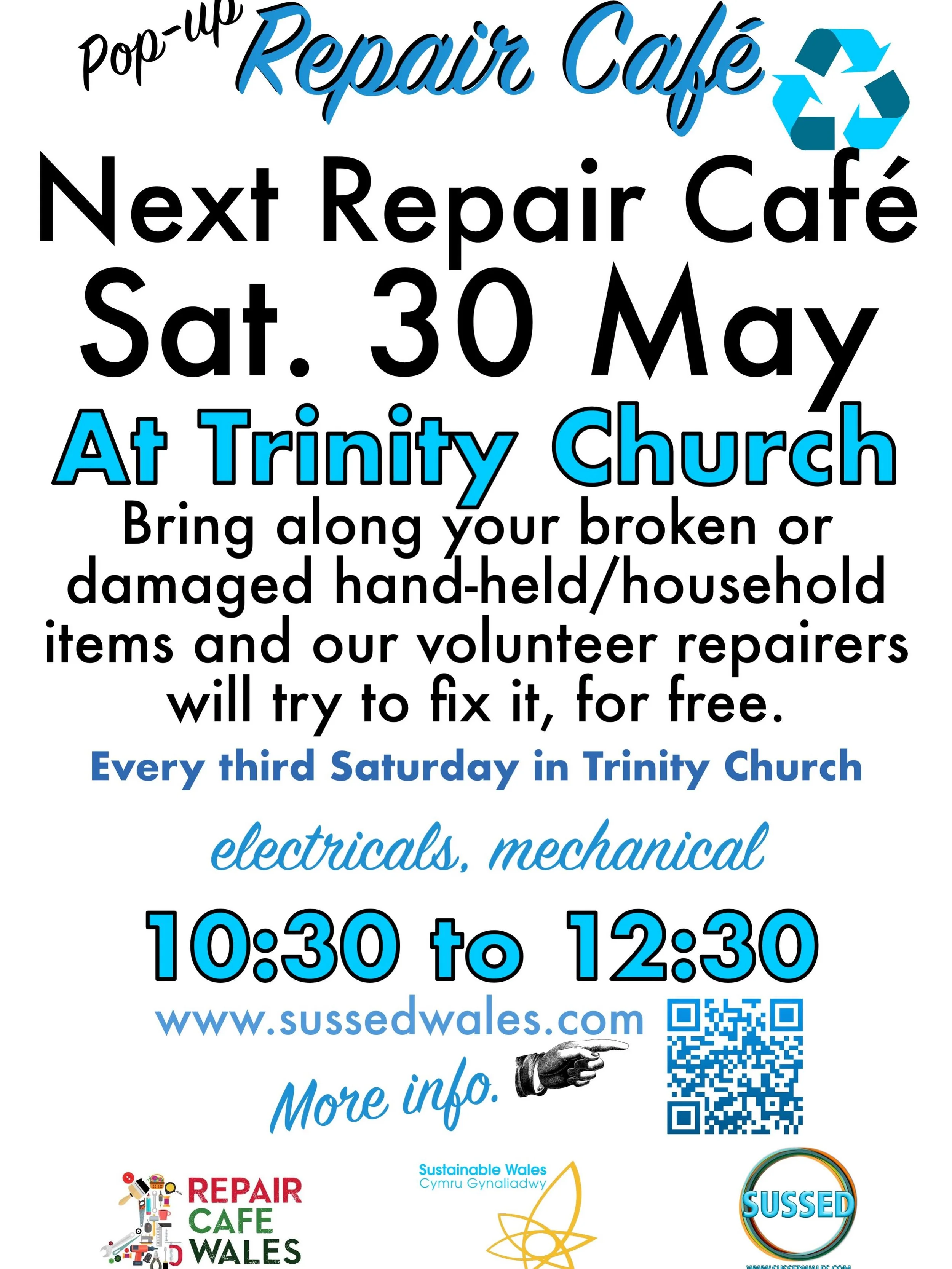 The repair caf&eacute; is on at the Trinity Church John Street Porthcawl this Saturday