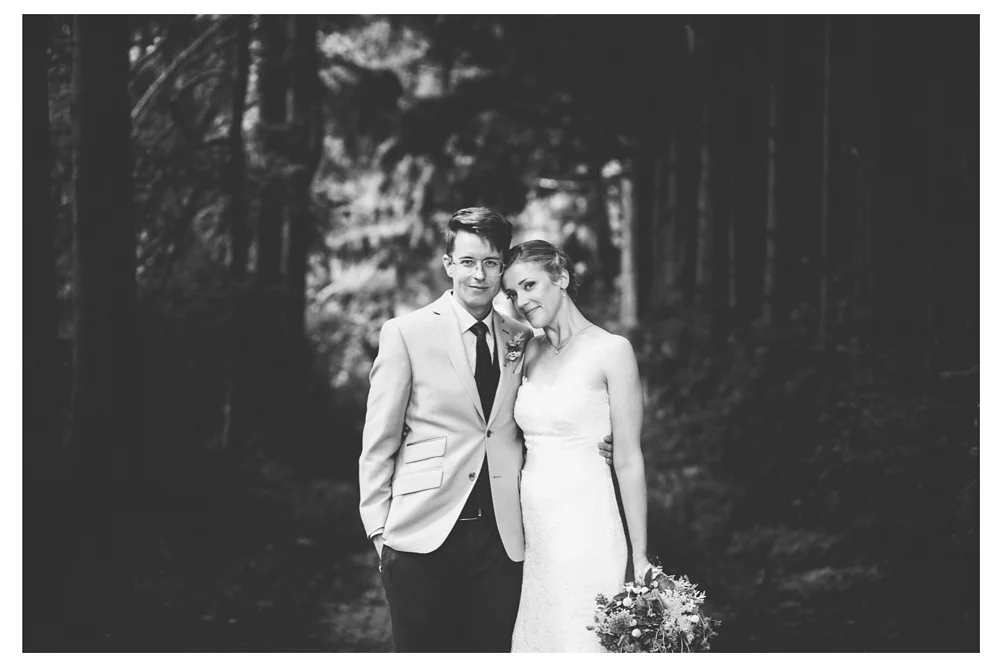 Couple on their wedding day on Toronto Island.