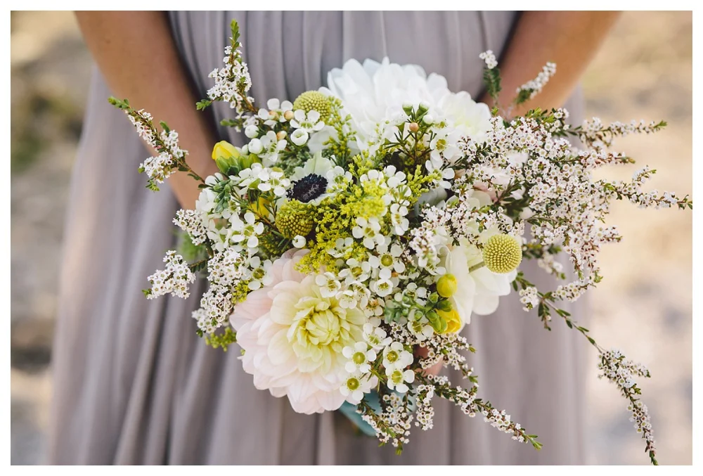 Bridesmaids wildflower bouquet at Brickworks, Toronto.