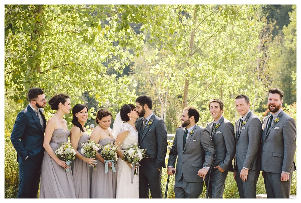 Bridal party at a summer wedding at Brickworks, Toronto.