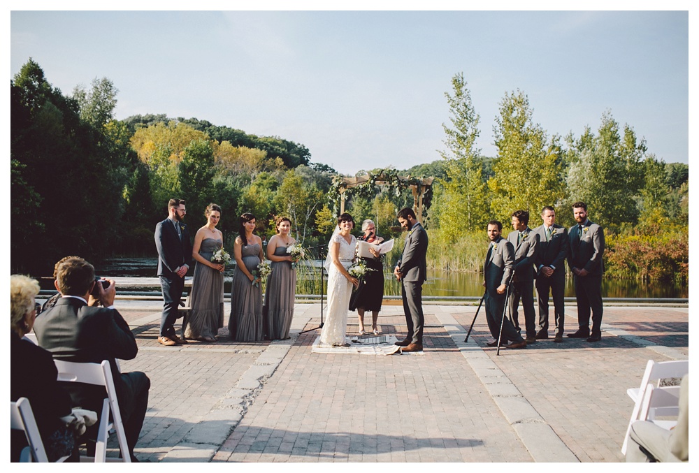 outdoor wedding ceremony at Brickworks Toronto