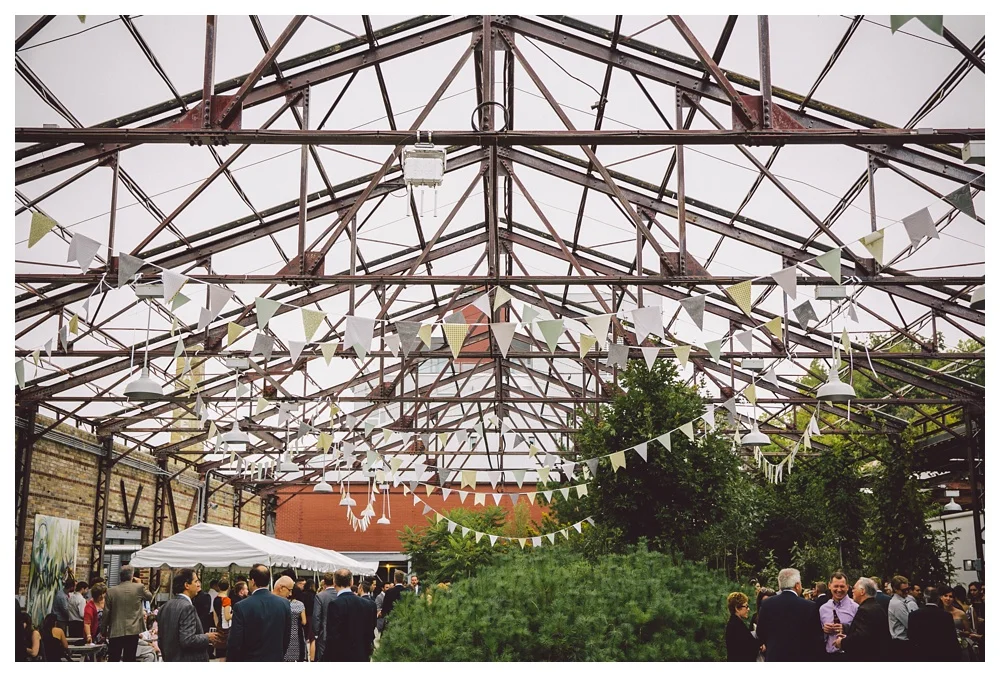 cocktail hour during a wedding at Brickworks Toronto
