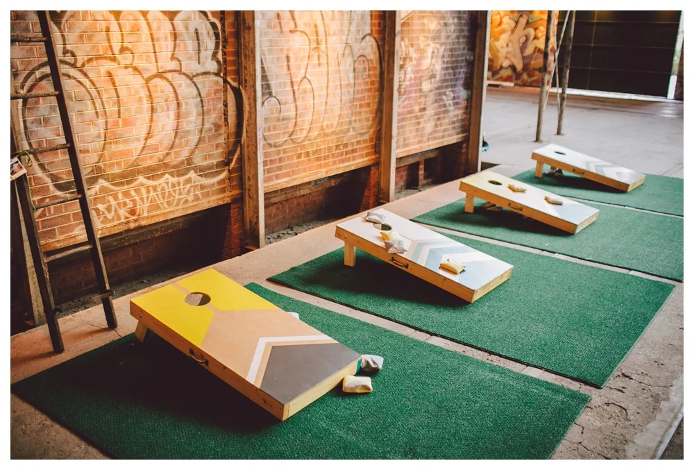 Games for guests at a wedding at Brickworks.