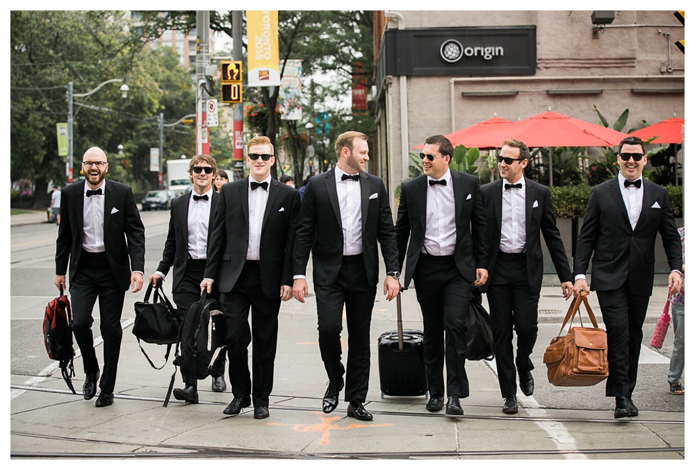 White Toronto, luxe, wedding, Gardiner Museum, 99 Sudbury, Ashley Lindzon, groomsmen, groom, Indochino, Hugo Boss, Toronto, street photography,