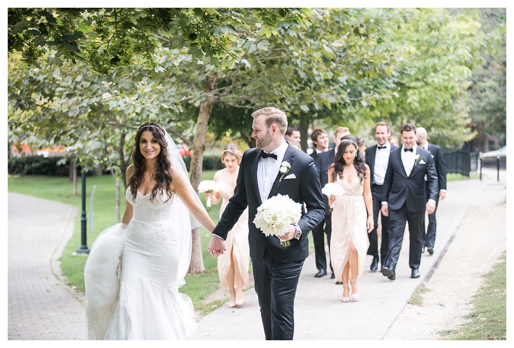 White Toronto, luxe, wedding, Gardiner Museum, 99 Sudbury, Ashley Lindzon, Philosopher's Walk, Toronto, historic Toronto, wedding party, Inbal Dror, Indochino, flowers,