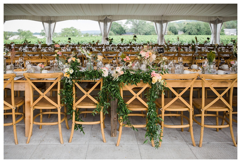 Ravine Winery, romantic, rustic, traditional, outside wedding, Blush and Bowties, Jen Pogue, table settings, centerpieces, flowers, 