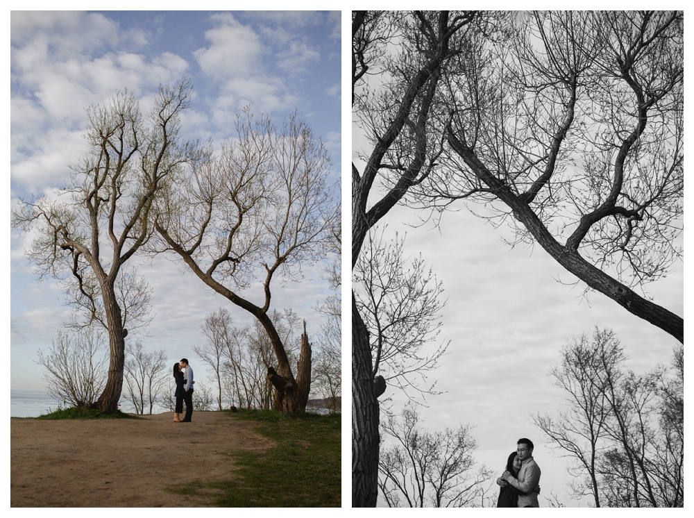 Kiss me under the big tree facing the lake Ontario and seal our engagement in colour and black and white.  
