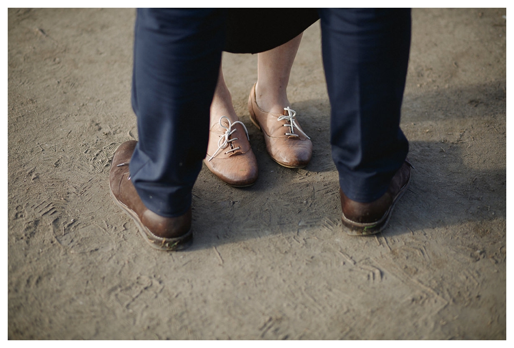 Shared taste in loafers will help the bride and groom walk the shared path of marriage. 