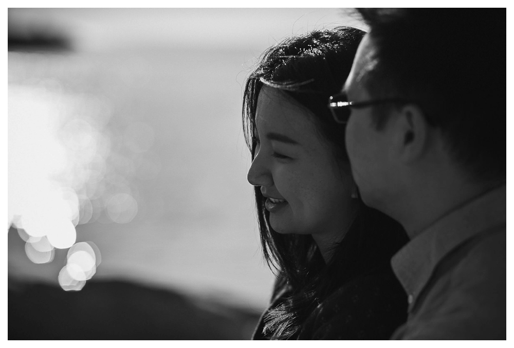 A smile captured through  black and white engagement photo will be one to remember. 