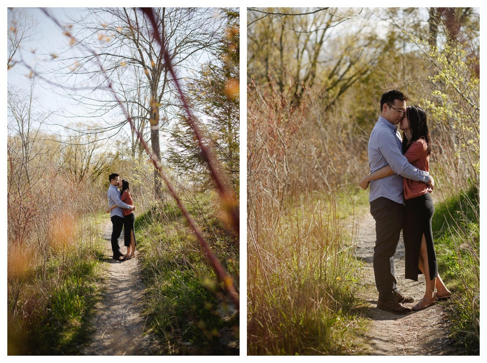 Exploring the trails of Scarborough Bluffs to find the best spot for that perfect engagement photo. 