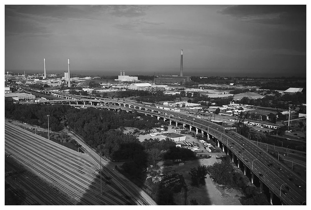 Downtown Toronto and the Distillery District in black and white capture the romance of the city.