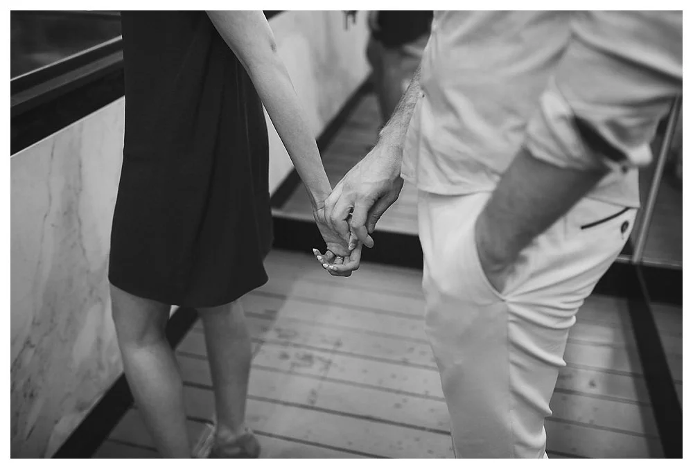 The date night has begun in the Distillery District with their engagement photos. 