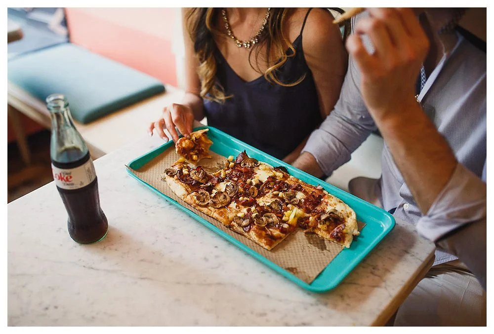 Together they shared the pizza at True True Pizza like the rest of their life as wife and husband. 