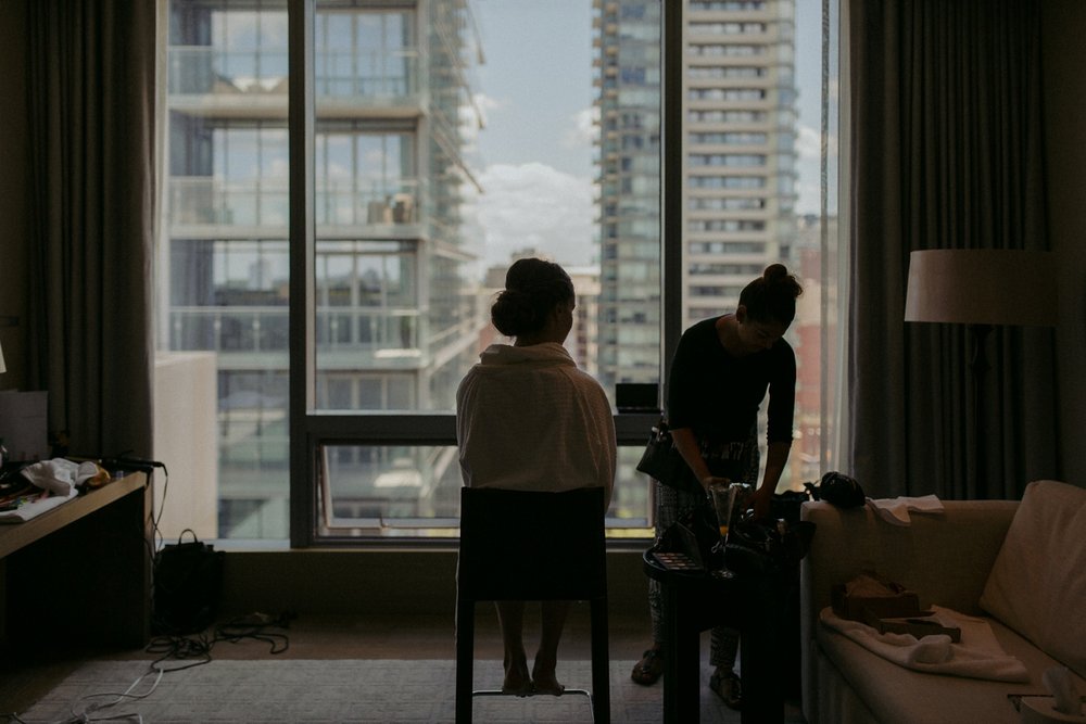 Bridal prep at Four Seasons Toronto.