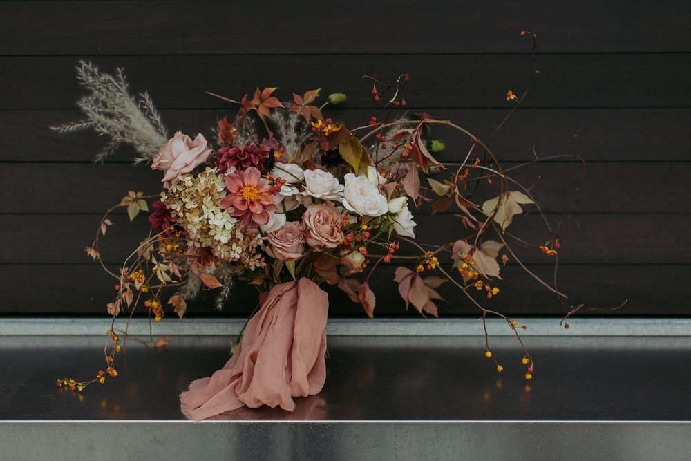 White Oak Flower Co bridal bouquet flowers.