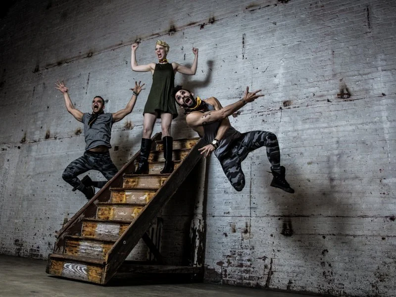 With Blaine Krauss and Brandt Martinez , publicity still for “Natasha, Pierre, and the Great Comet of 1812”