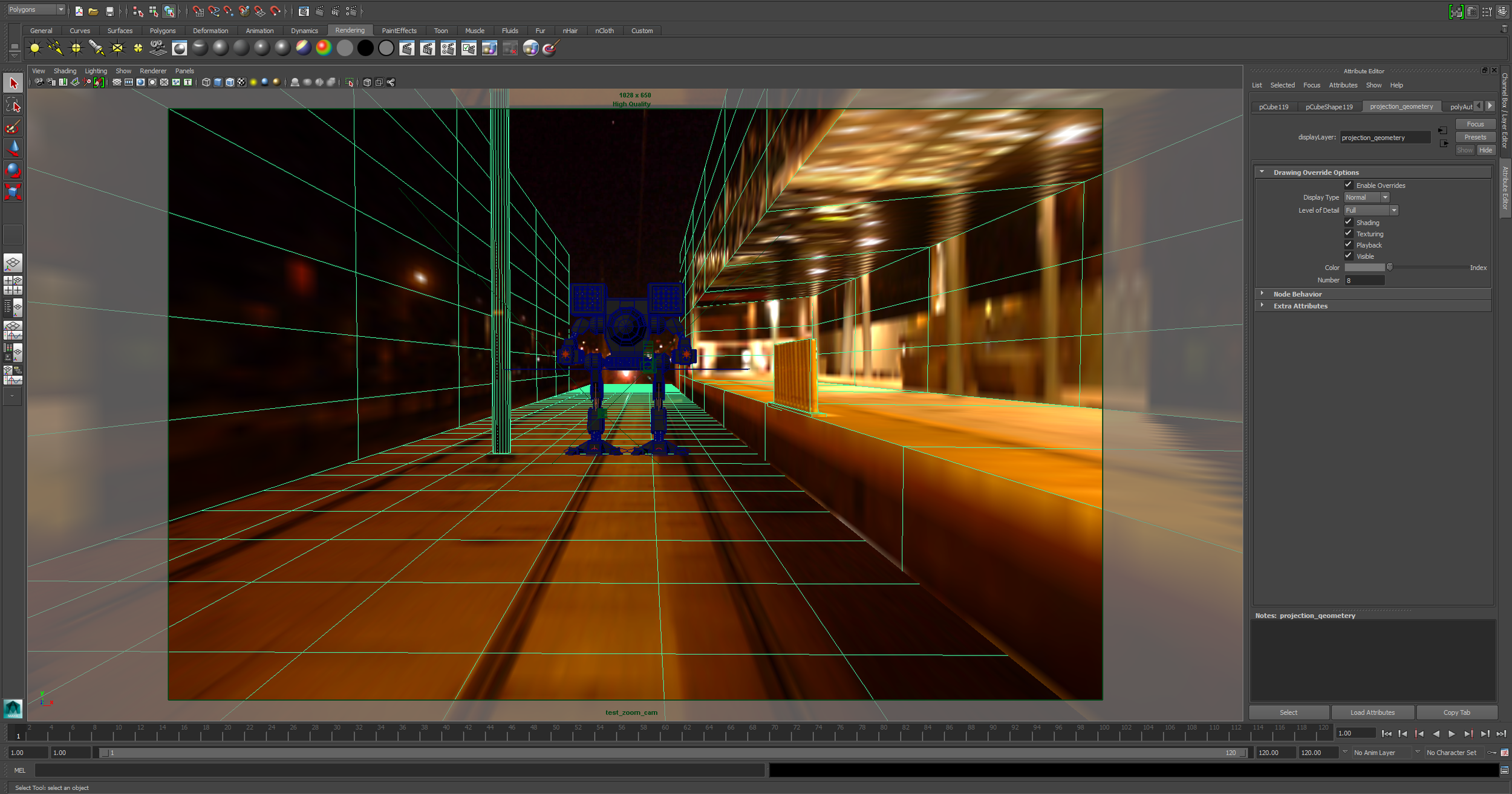 Even very basic geometry sells the trick. The key is to lock in on objects close to the camera that will experience a significant shift in perspective and ensure you fill in any holes that'll become visible. In this case, it's primarily the street light pole on the left and the platform divider on the right. 