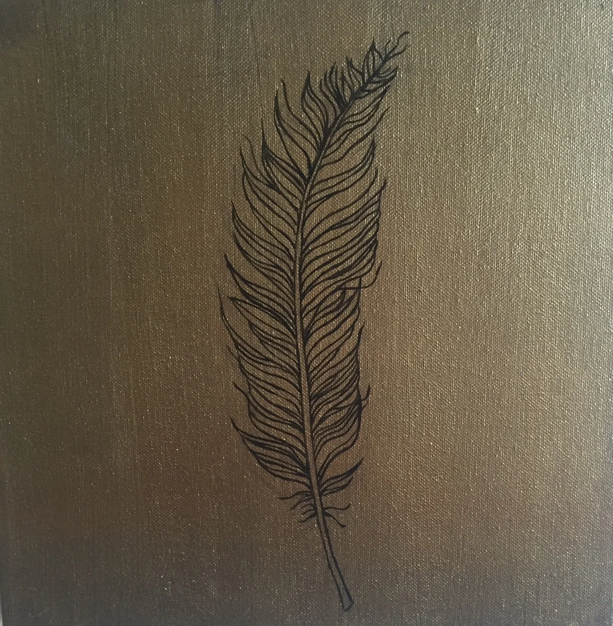 Feather #2, acrylic on canvas 12x12