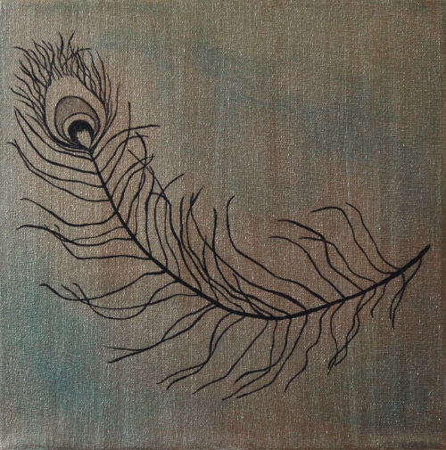 Feather #1 acrylic on canvas 12x12