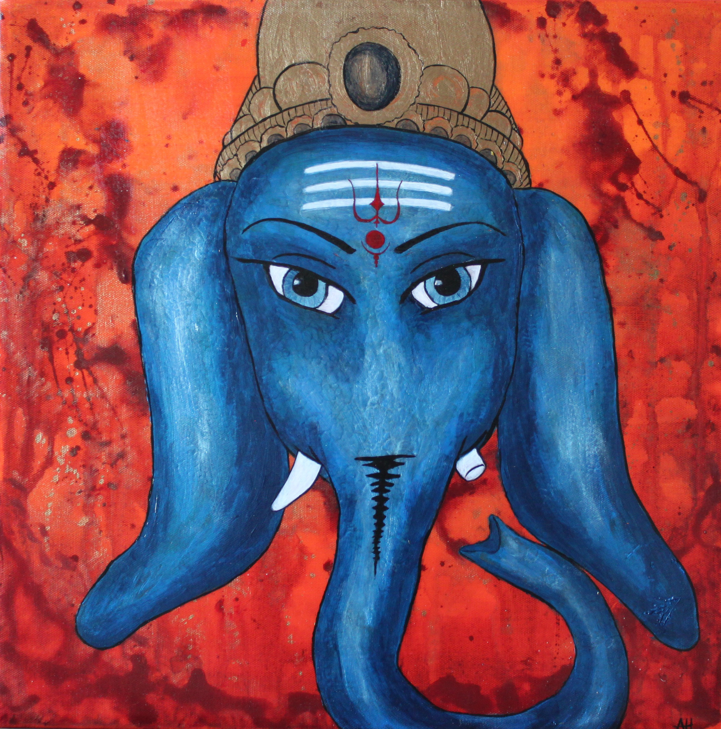 Ganesh Blessings 18x18 in.