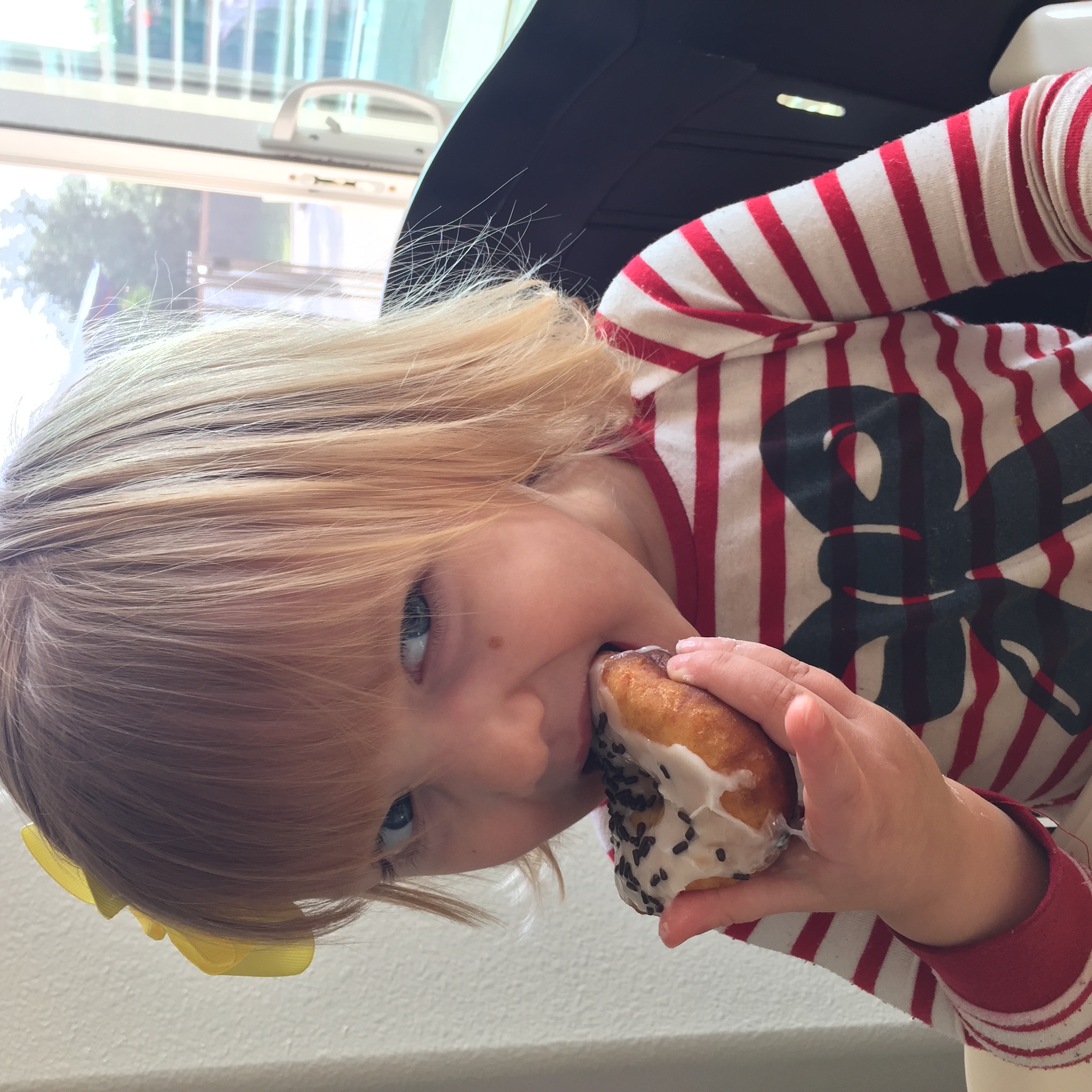 Enjoying her hard work! Yum!