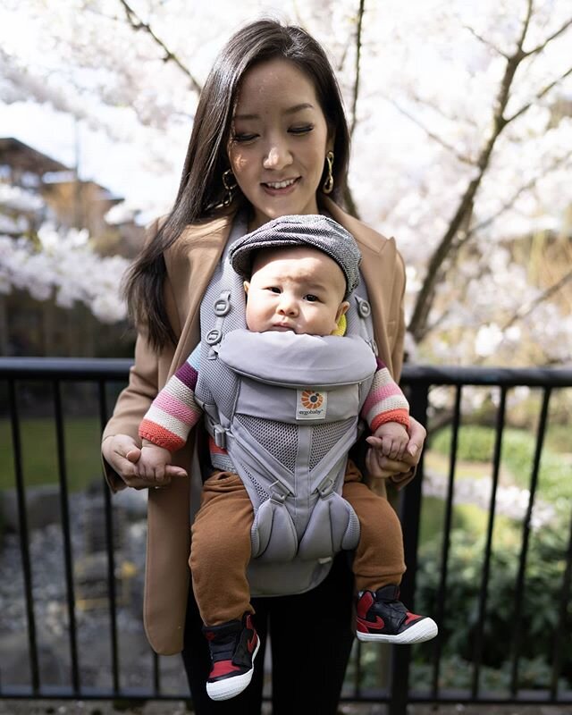 We ventured out all the way to...the backyard to enjoy cherry blossoms 😬🌸. Btw makeup took me an hour just to go out for 15 minutes - truth 🤷😅