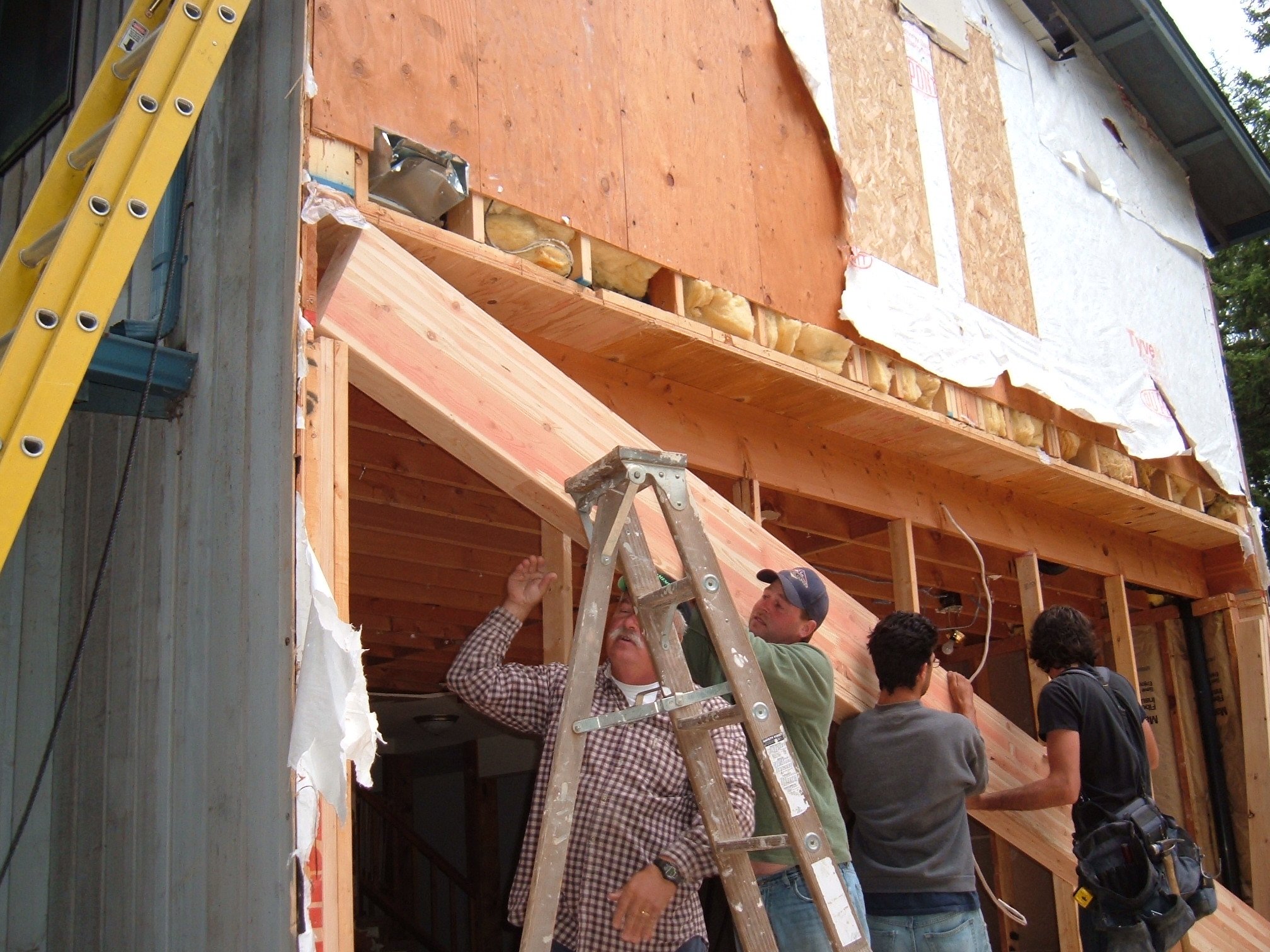 Large beams to help open up interior spaces.