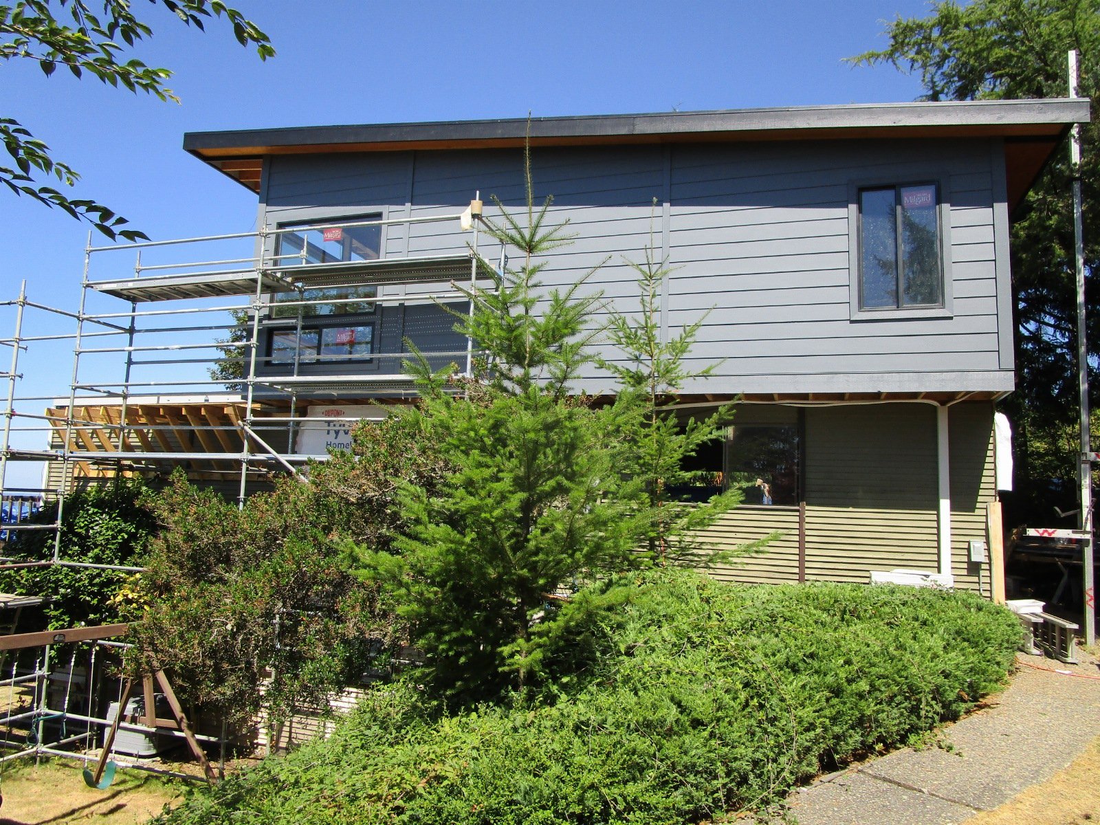 Southern side of new second floor addition.