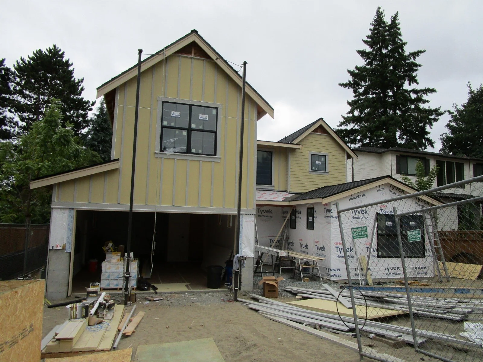 Siding going on.
