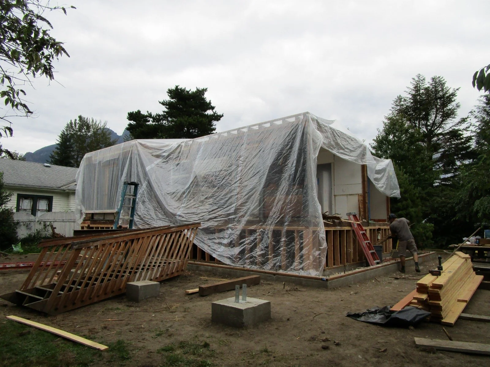 Tarp on and done for the day.