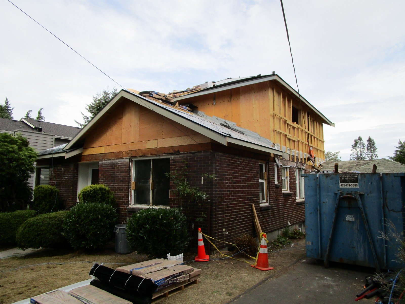 Front of house view of new work.