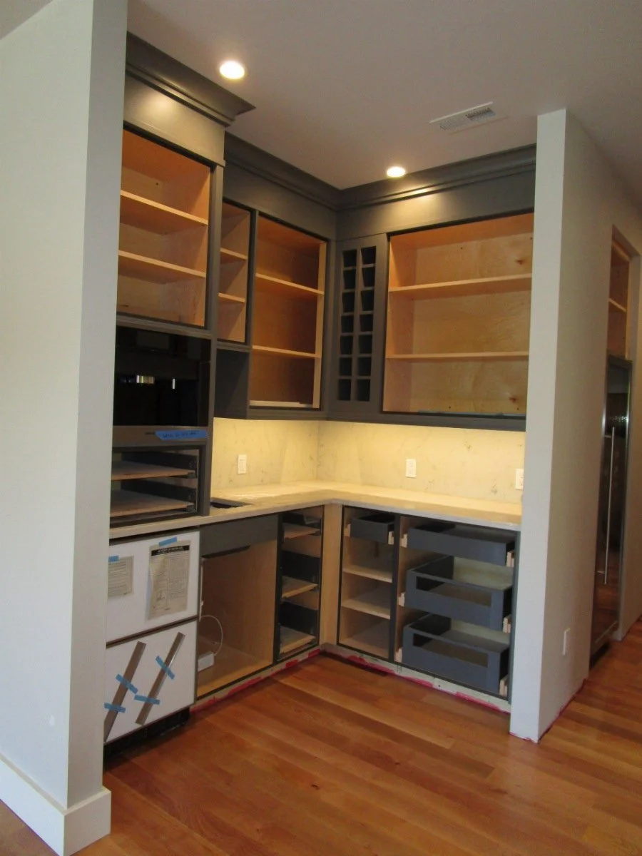 Cabinet work in this wet bar area coming along.