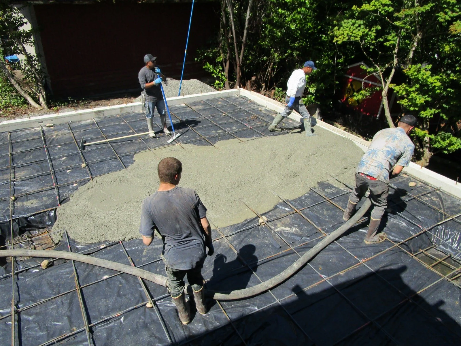 Concrete slab pour.