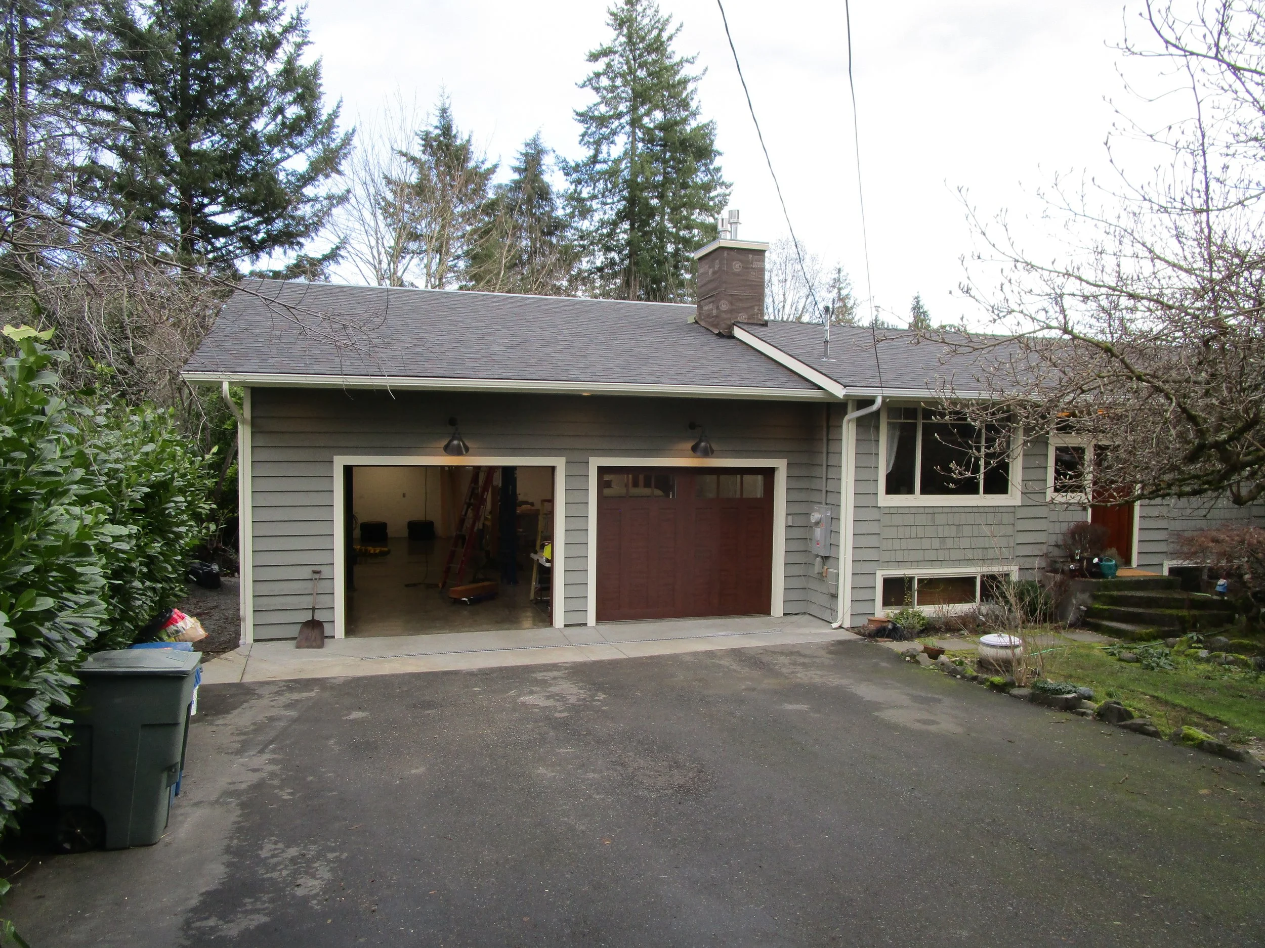 New garage addition mostly completed.