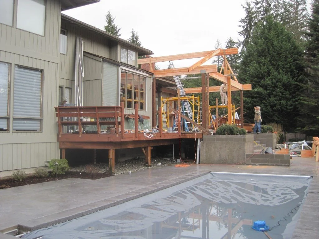 Framing and beam work starts.