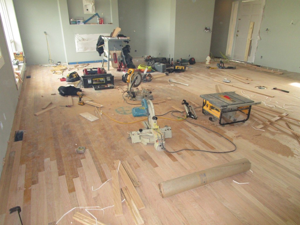 More work on the floors blending new with original.