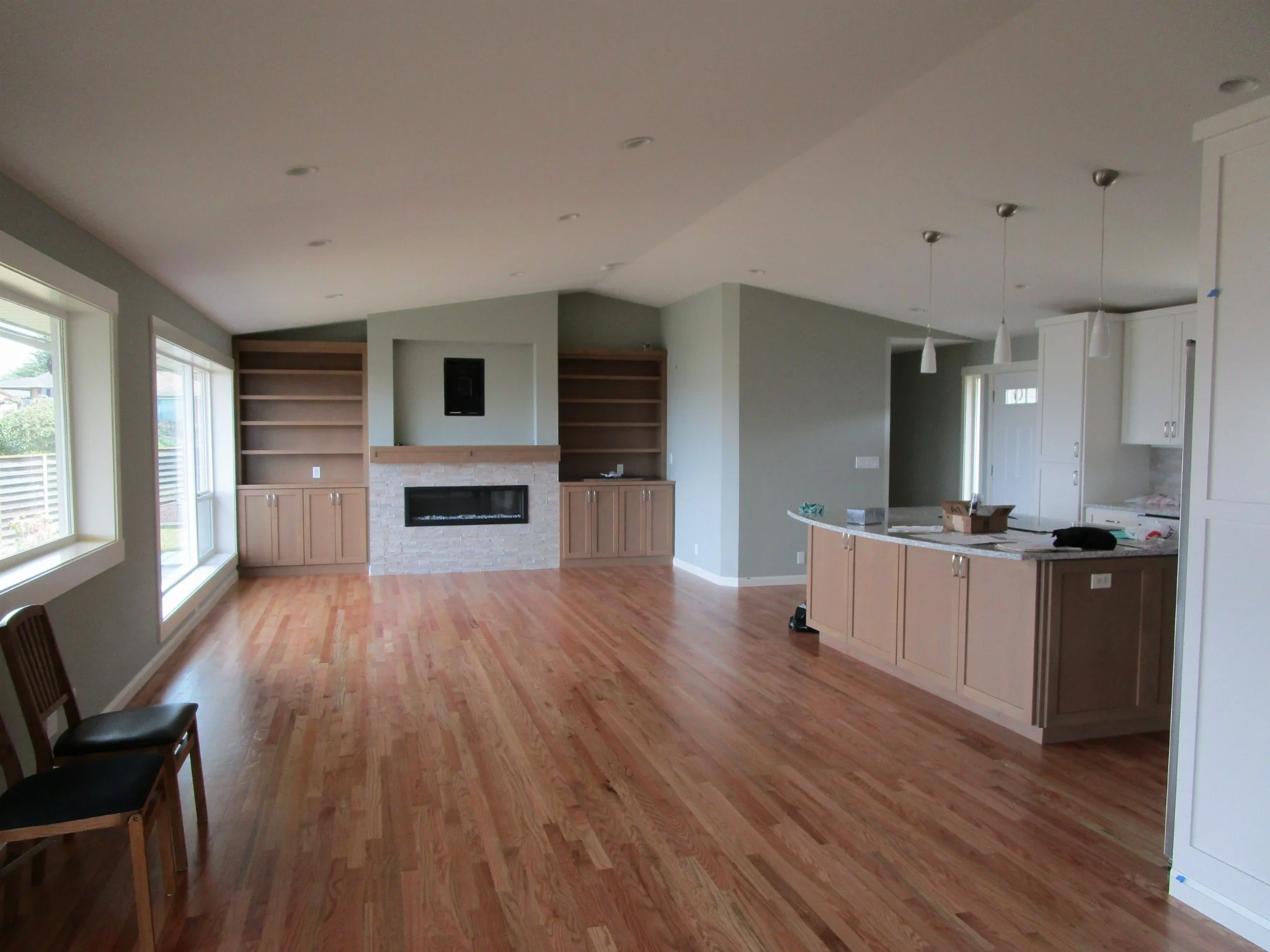  Finished Great Room with all interior walls removed, ceiling vaulted. 